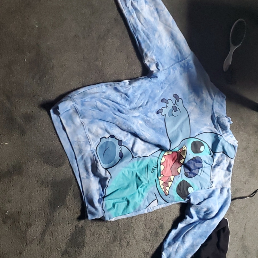 A hoodie with stich on the front